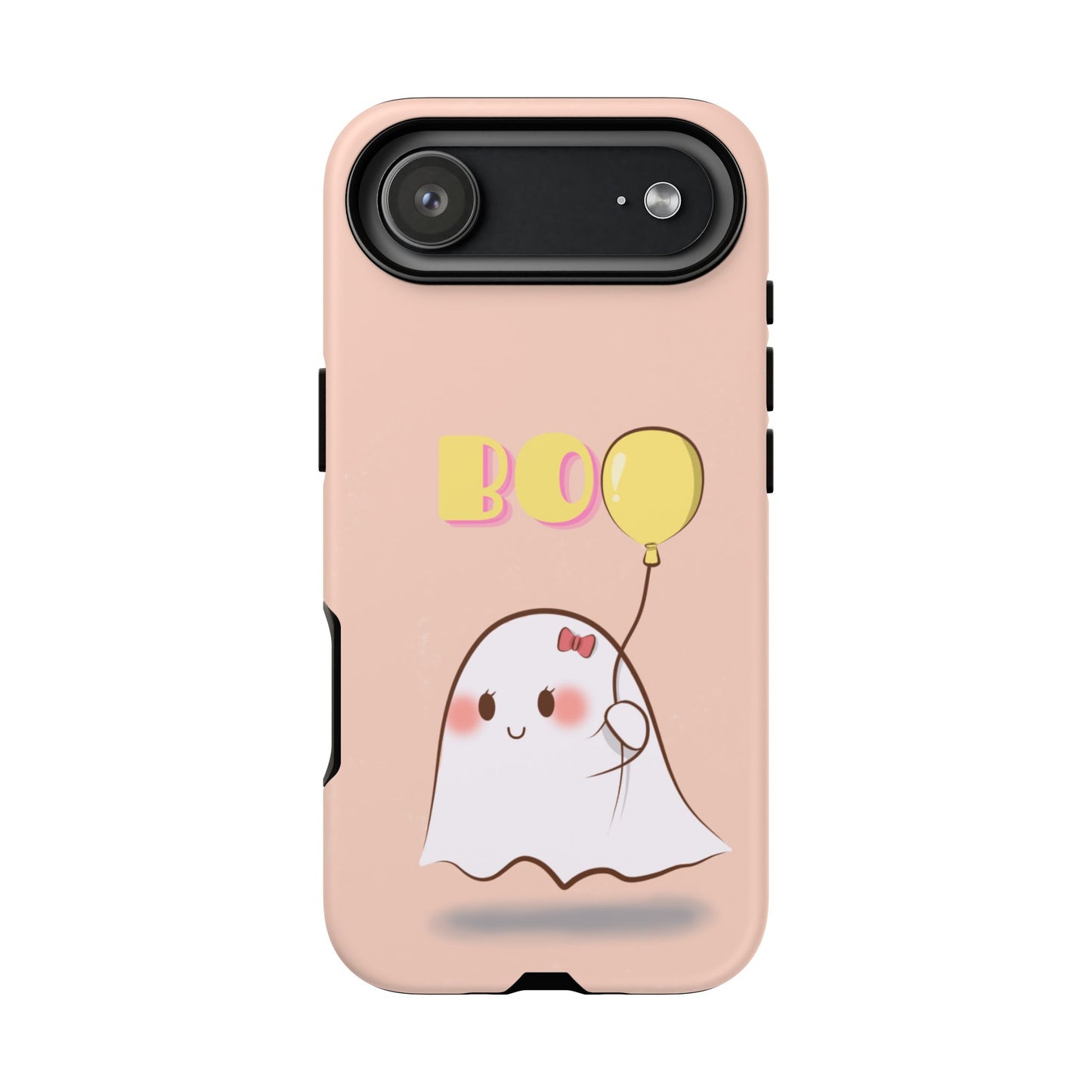 Cute Ghost 'Boo' Phone Case – Pink Balloon Protective Case