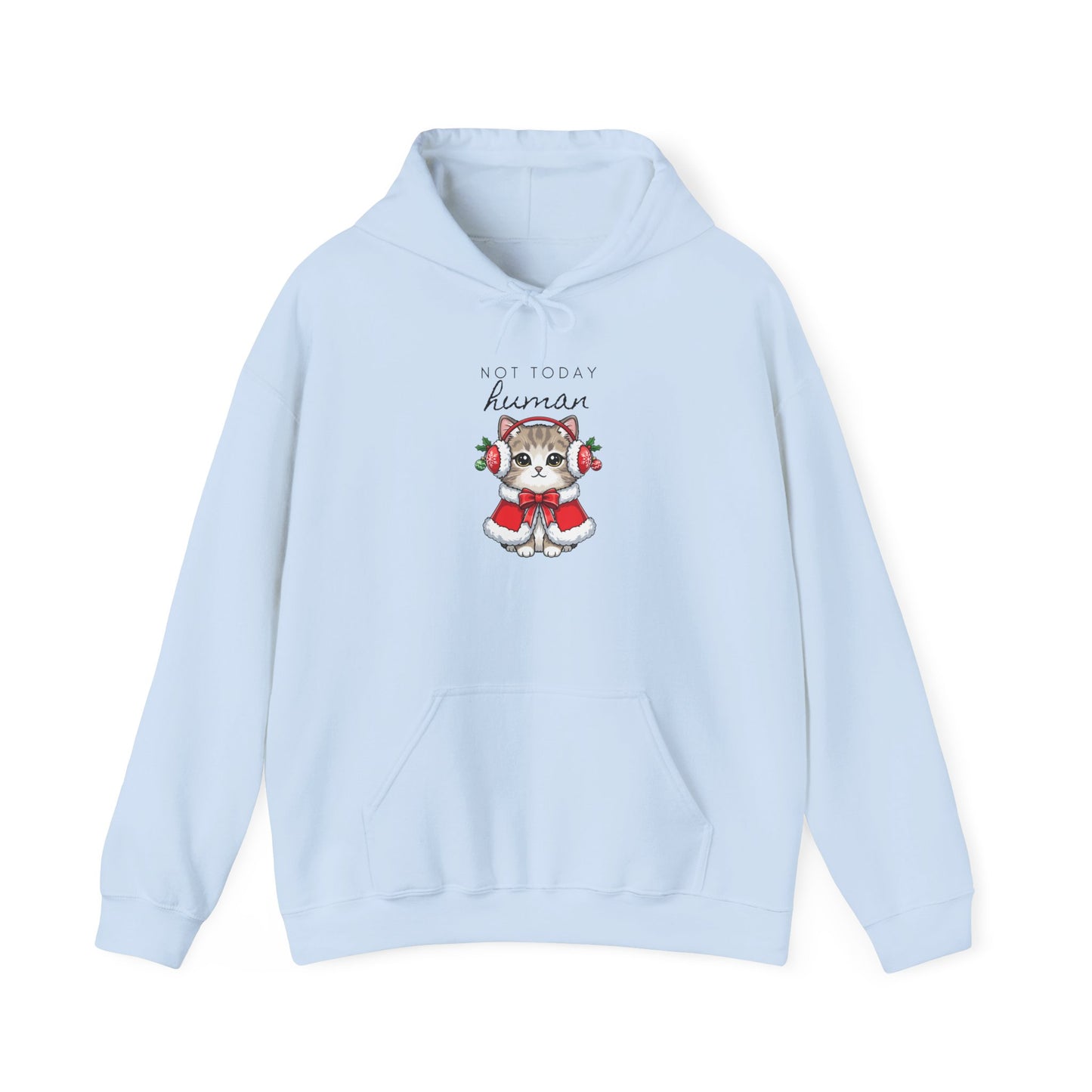 Cute Kitten in Santa Outfit Hoodie - "Tis the Season to Be Kawaii" Christmas Sweatshirt