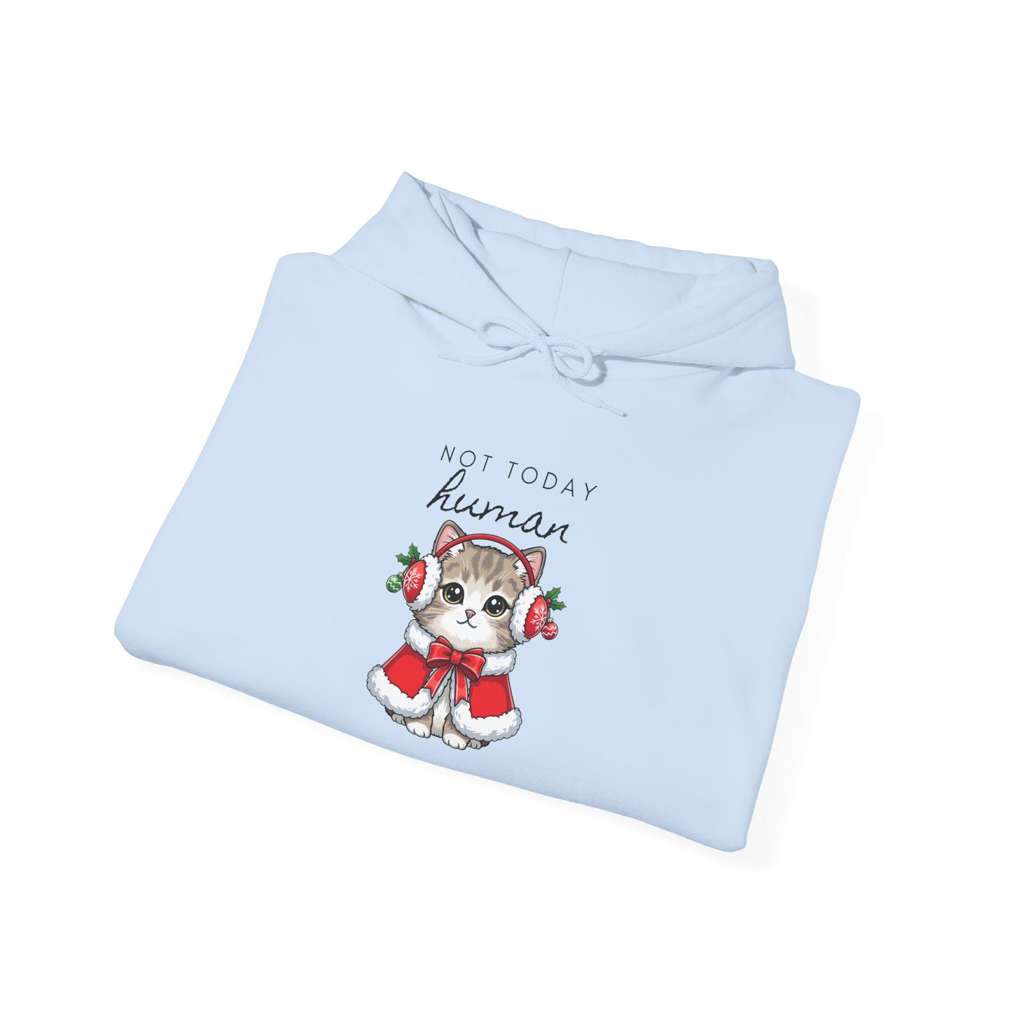 Cute Kitten in Santa Outfit Hoodie - "Tis the Season to Be Kawaii" Christmas Sweatshirt