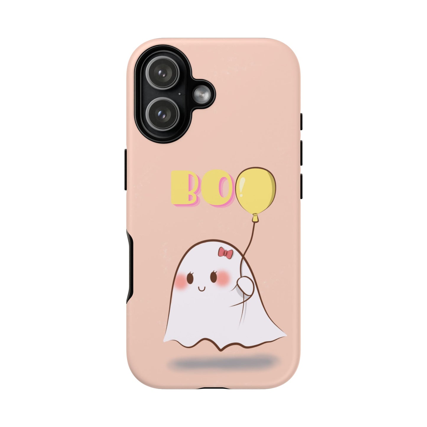 Cute Ghost 'Boo' Phone Case – Pink Balloon Protective Case