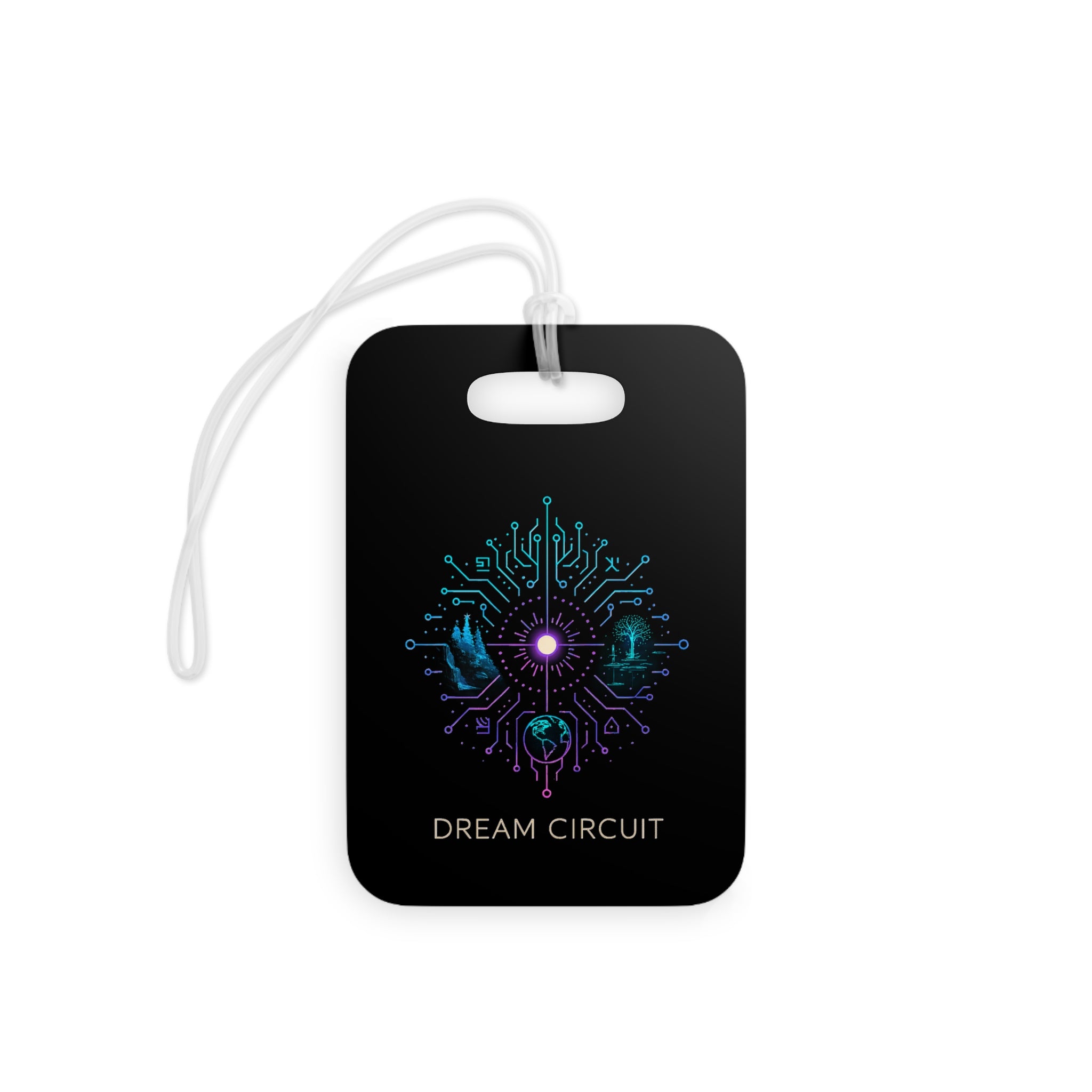 Tech-Inspired Luggage Tags, Dream Circuit Travel Accessory, Personalized Suitcase Identifier, Geeky Gift for Travelers, Adventure Ready