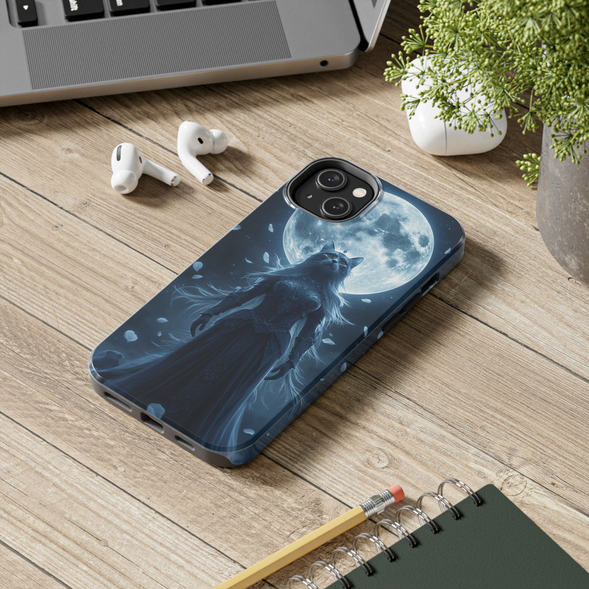 Moonlit Cat Goddess Phone Case