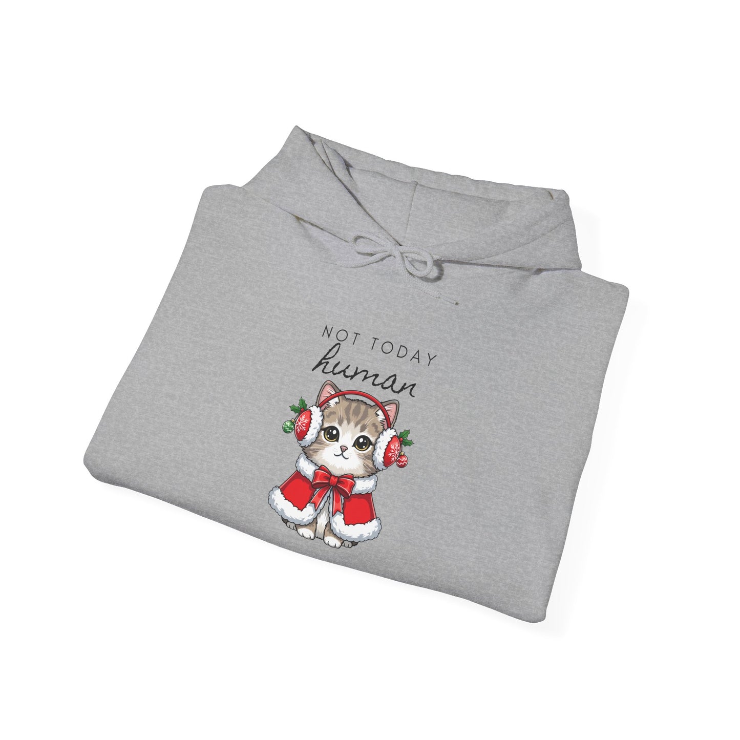 Cute Kitten in Santa Outfit Hoodie - "Tis the Season to Be Kawaii" Christmas Sweatshirt