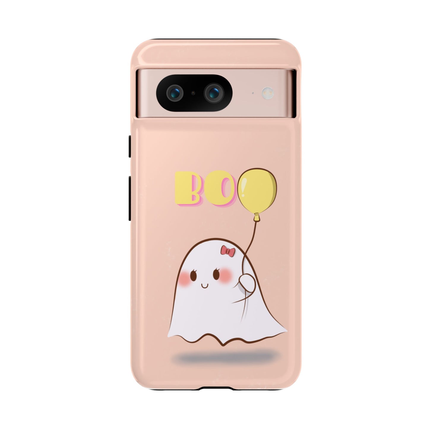 Cute Ghost 'Boo' Phone Case – Pink Balloon Protective Case