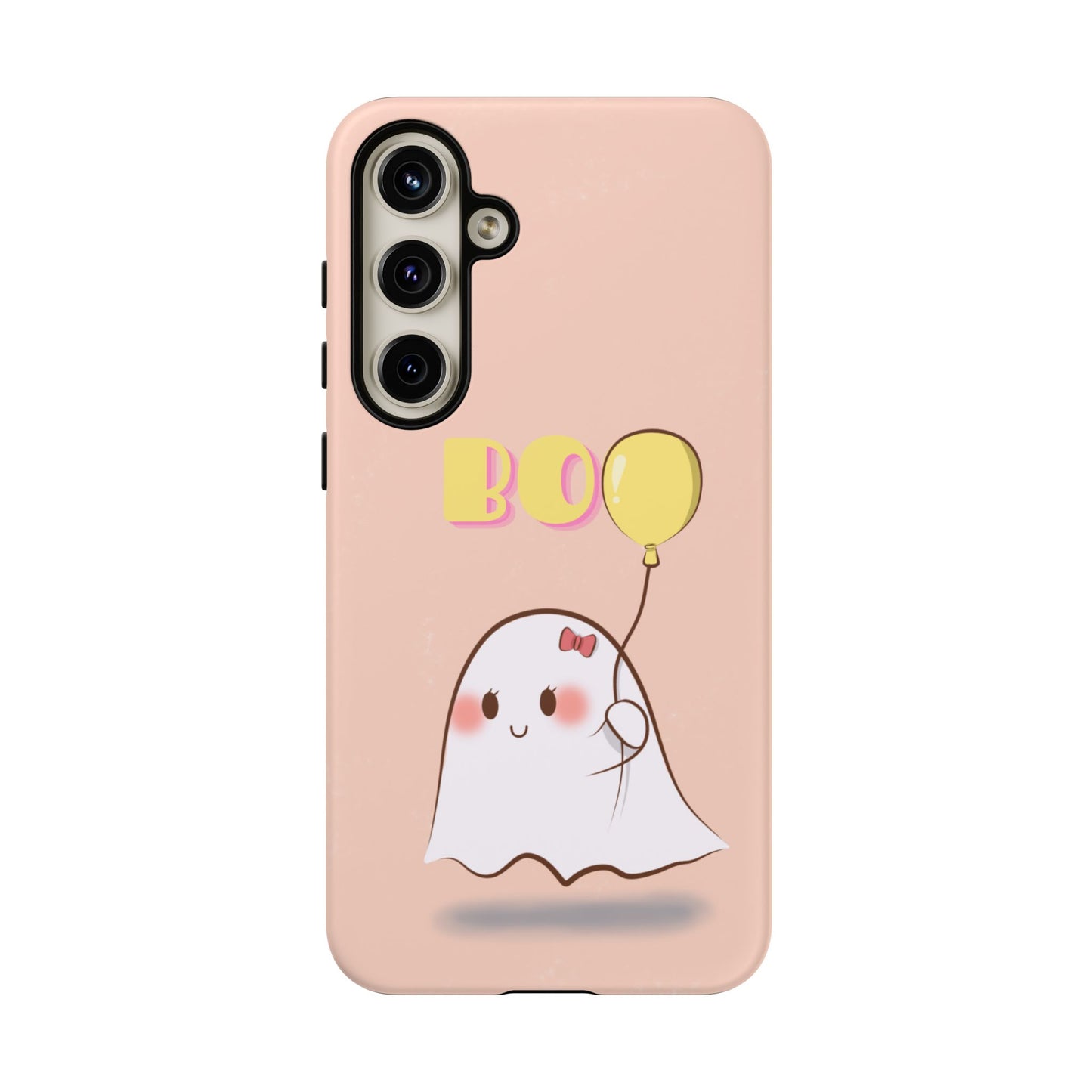 Cute Ghost 'Boo' Phone Case – Pink Balloon Protective Case