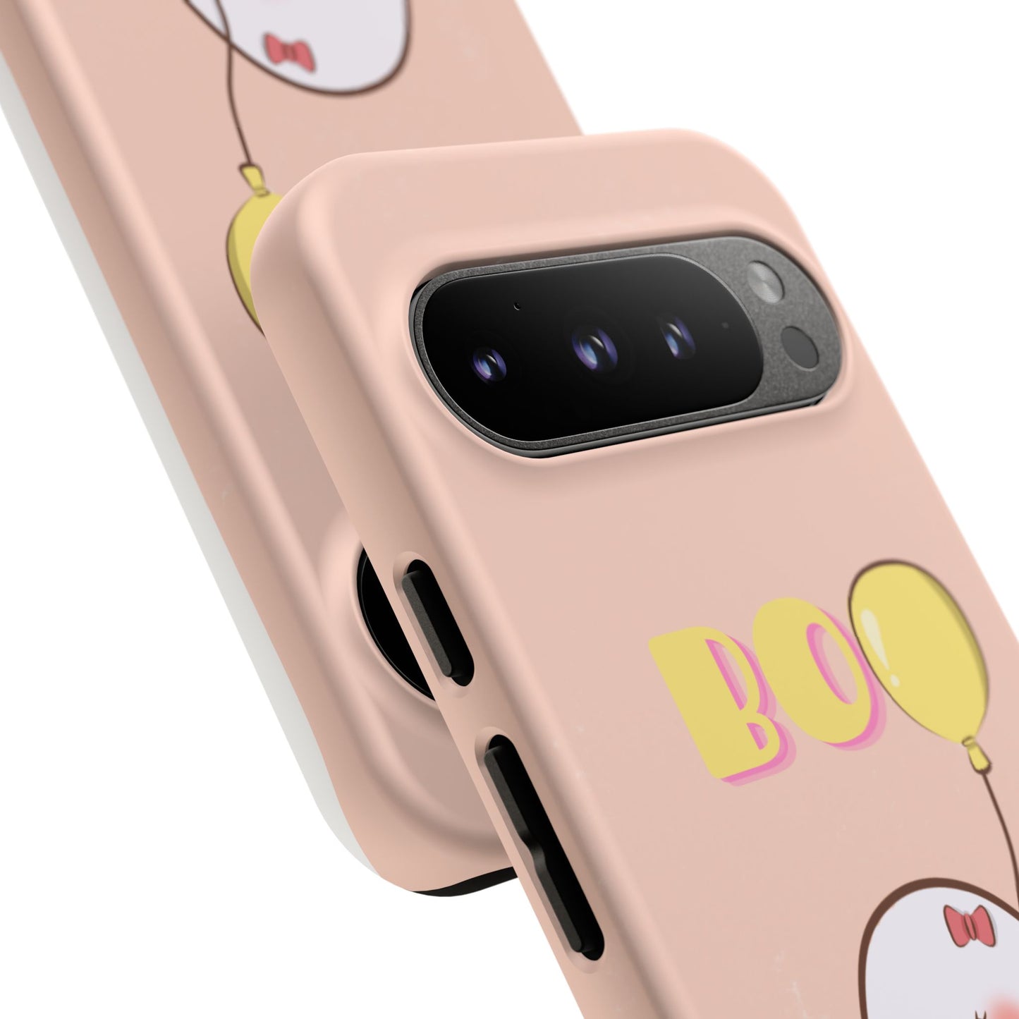 Cute Ghost 'Boo' Phone Case – Pink Balloon Protective Case