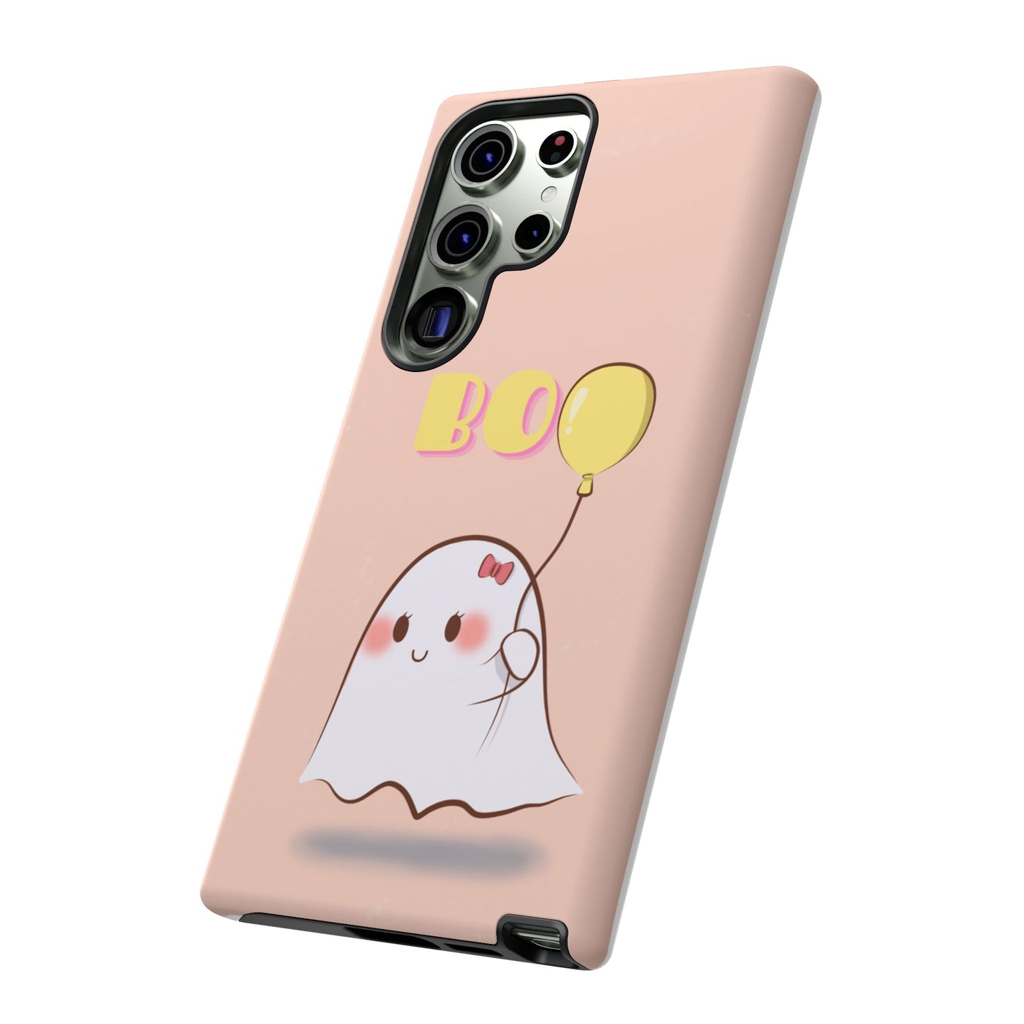 Cute Ghost 'Boo' Phone Case – Pink Balloon Protective Case