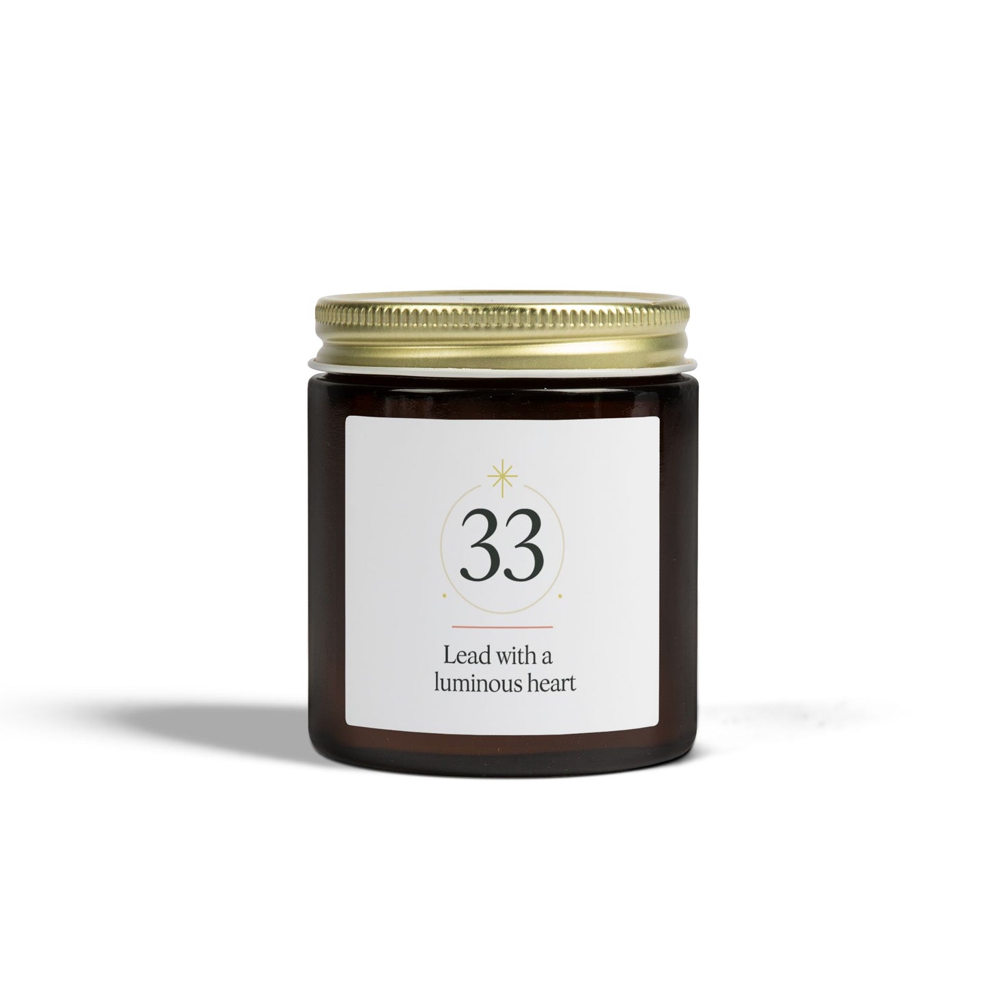 Coconut Apricot Scented Candle (4oz & 9oz) — '33 Lead with a Luminous Heart' Jar Candle