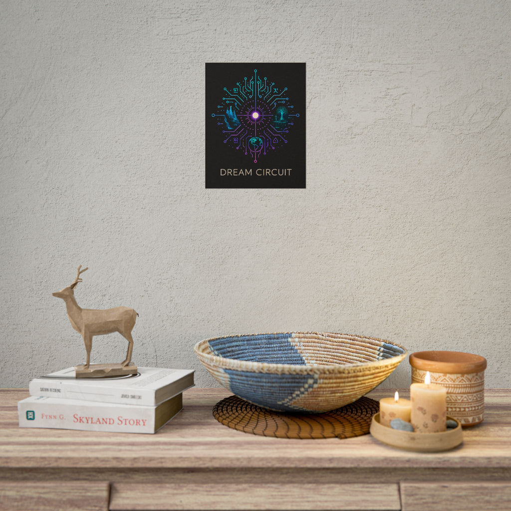Cyberpunk Art Print, Dream Circuit Poster, Tech Aesthetic Wall Decor, Unique Gift for Tech Lovers, Modern Home Art
