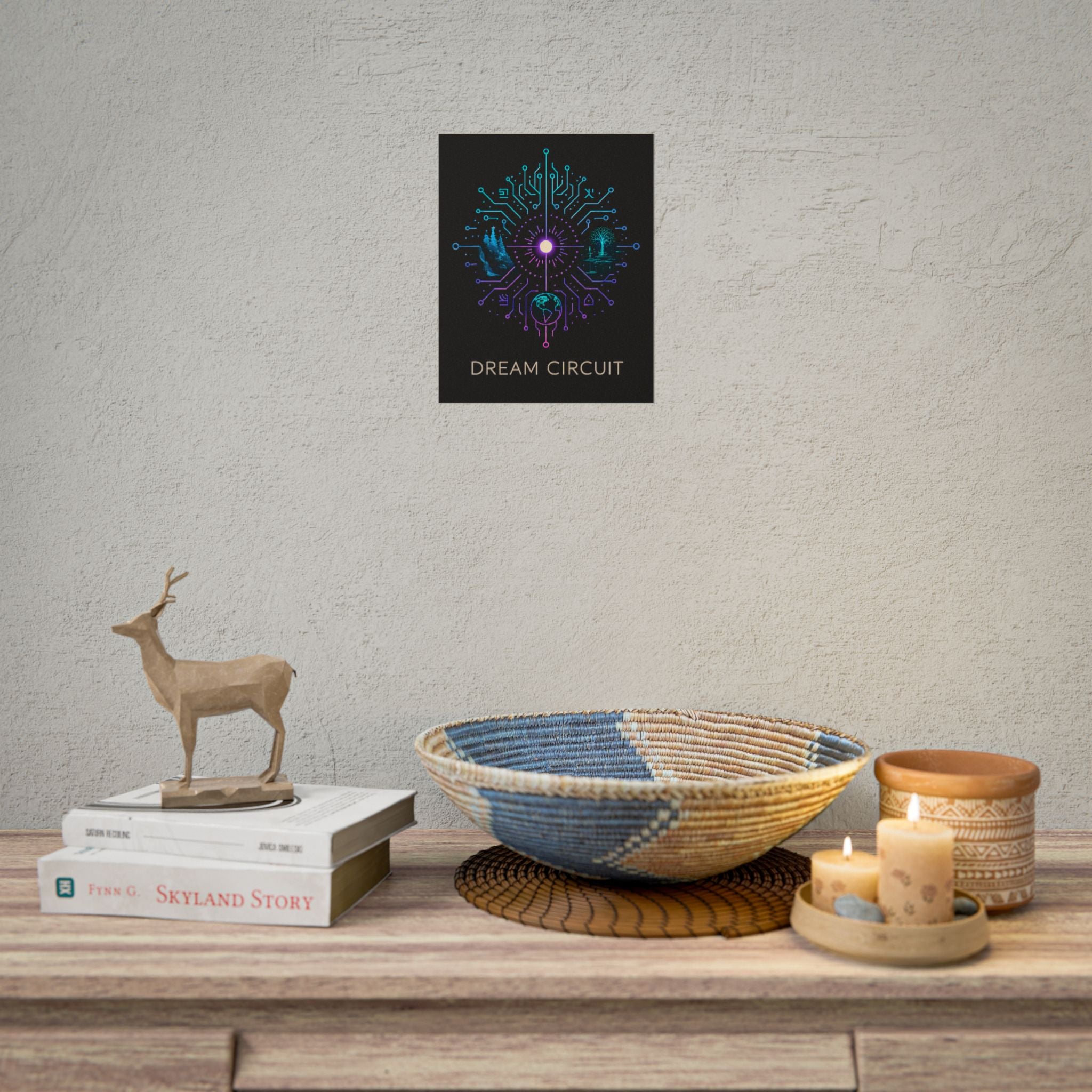 Cyberpunk Art Print, Dream Circuit Poster, Tech Aesthetic Wall Decor, Unique Gift for Tech Lovers, Modern Home Art