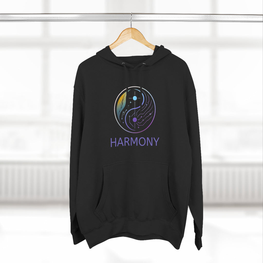 Harmony Three-Panel Fleece Hoodie, Comfortable Hoodie, Cozy Sweatshirt, Casual Wear, Gift for Friends, Energetic Design