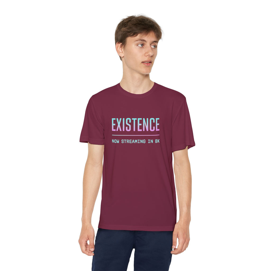 Youth Competitor Tee - Existence Motivational Shirt, Activewear for Teens, Sports Tee, Gift for Young Athletes, Fitness Apparel