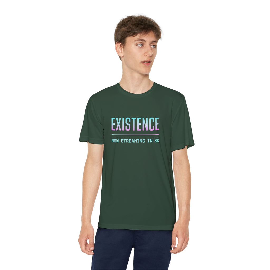 Youth Competitor Tee - Existence Motivational Shirt, Activewear for Teens, Sports Tee, Gift for Young Athletes, Fitness Apparel