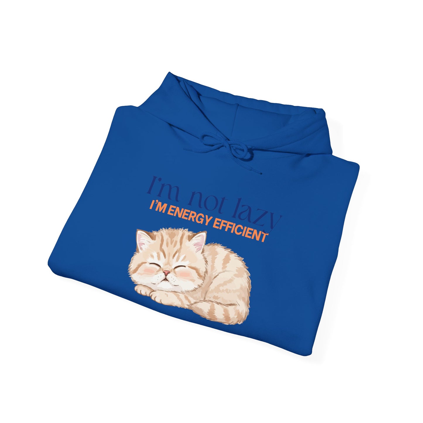 Cat Energy Efficient Hoodie – "I'm Not Lazy, I'm Energy Efficient" Cute Sleeping Cat Sweatshirt