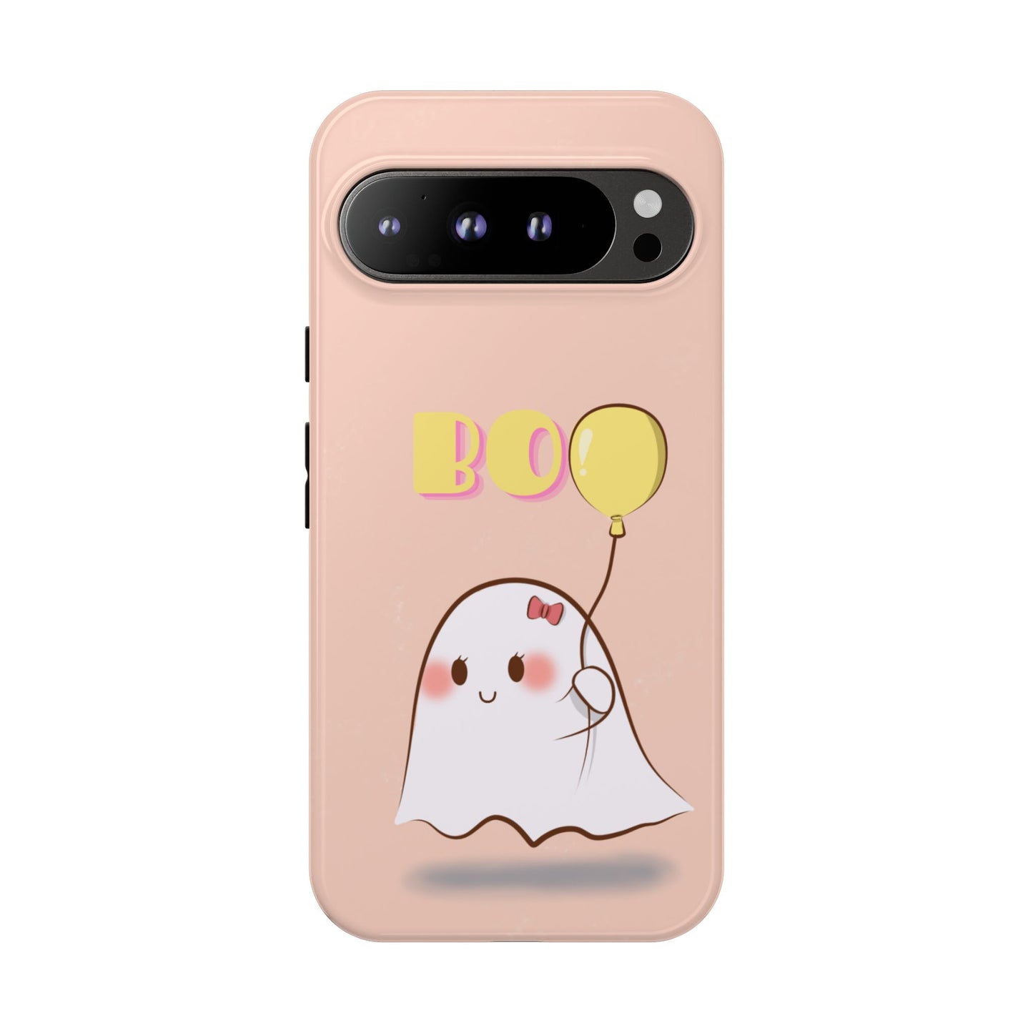 Cute Ghost 'Boo' Phone Case – Pink Balloon Protective Case