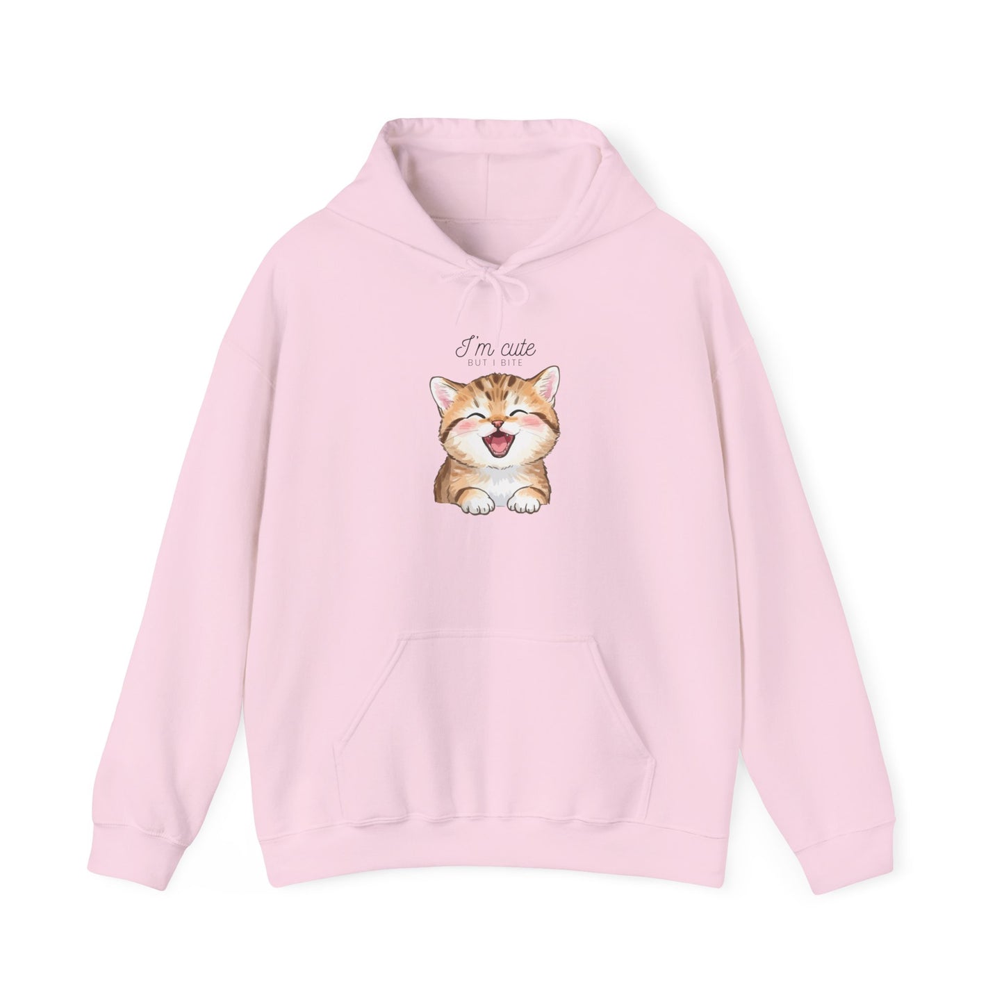 Cute Smiling Kitten Hoodie – “I’m Cute” Cat Graphic Sweatshirt