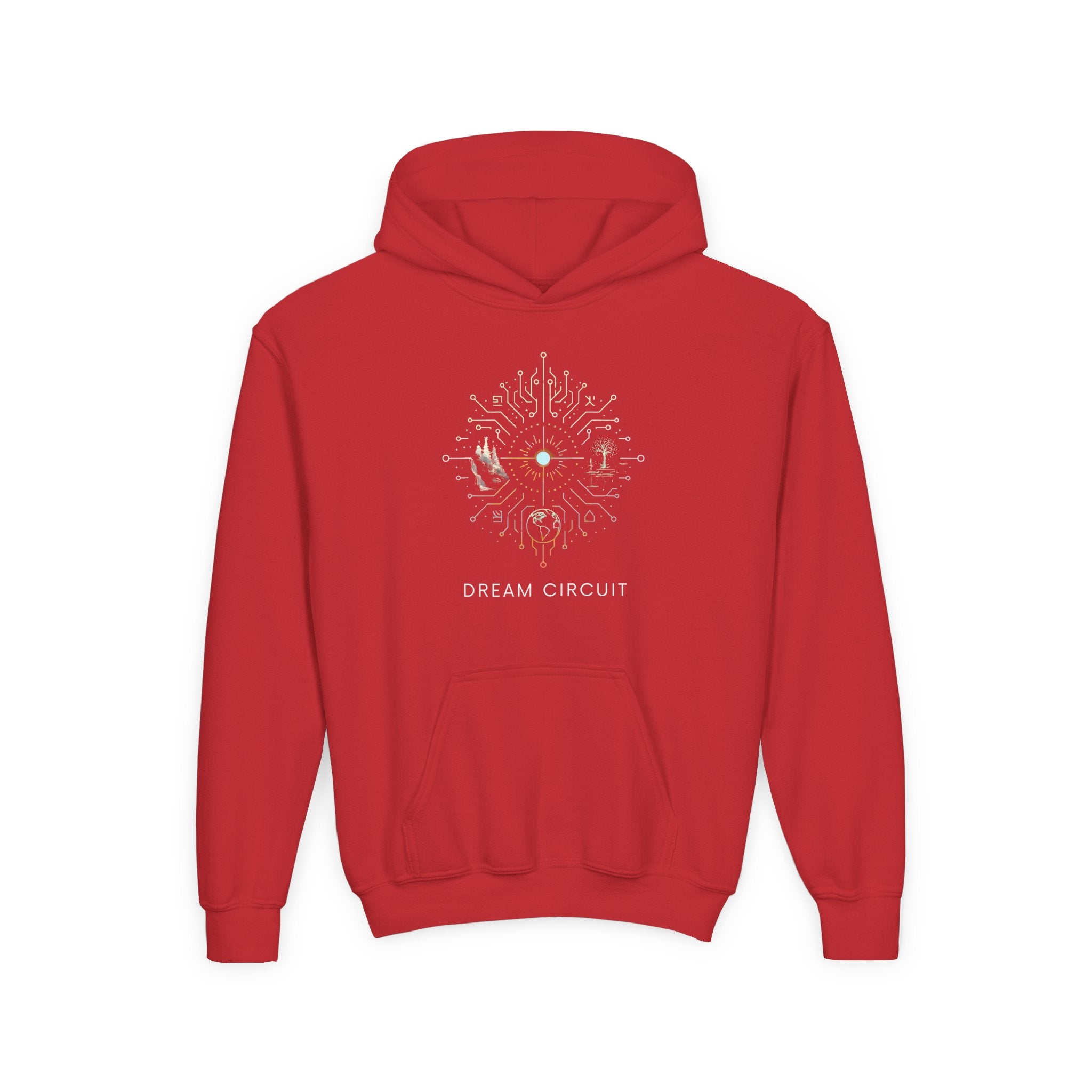 Dream Circuit Youth Hooded Sweatshirt - Tech Vibe Apparel, Perfect for Teens, Gift for Gamers, Unisex, Comfortable & Stylish