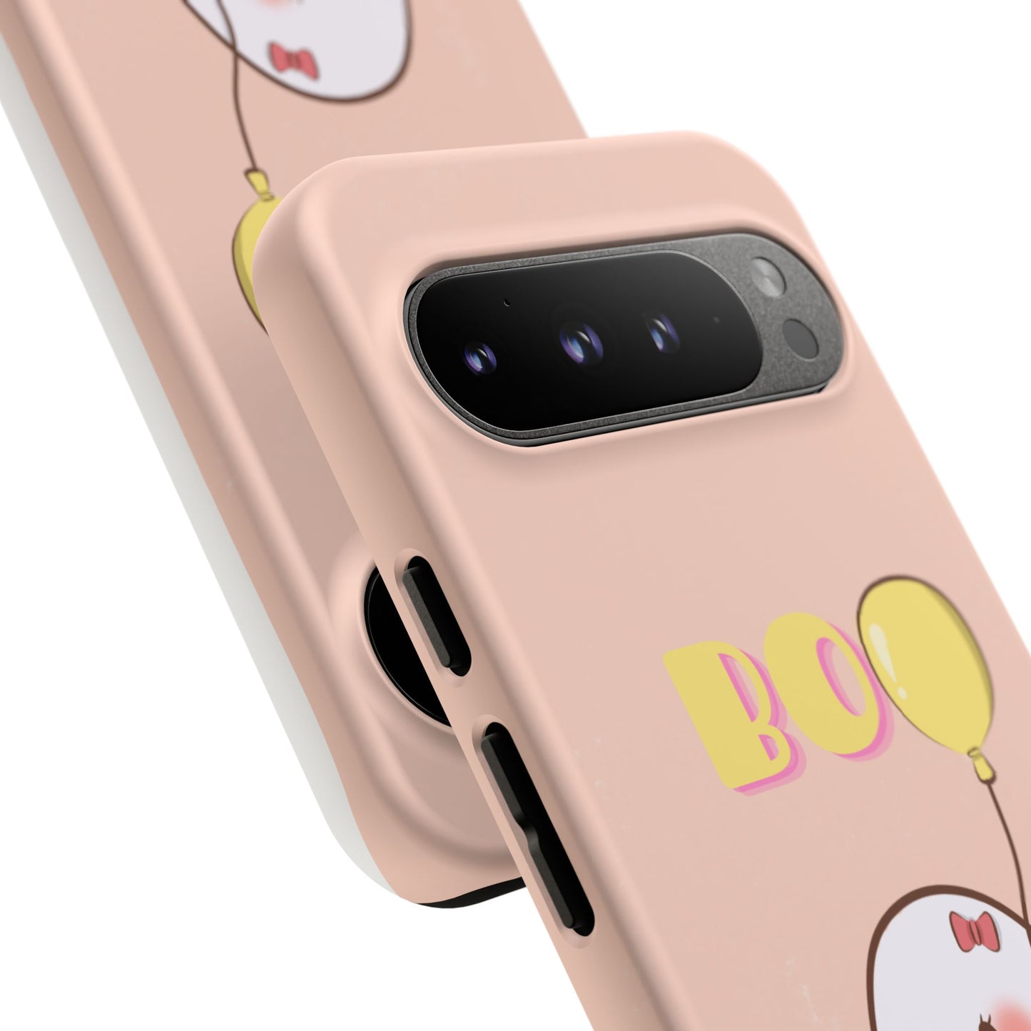 Cute Ghost 'Boo' Phone Case – Pink Balloon Protective Case
