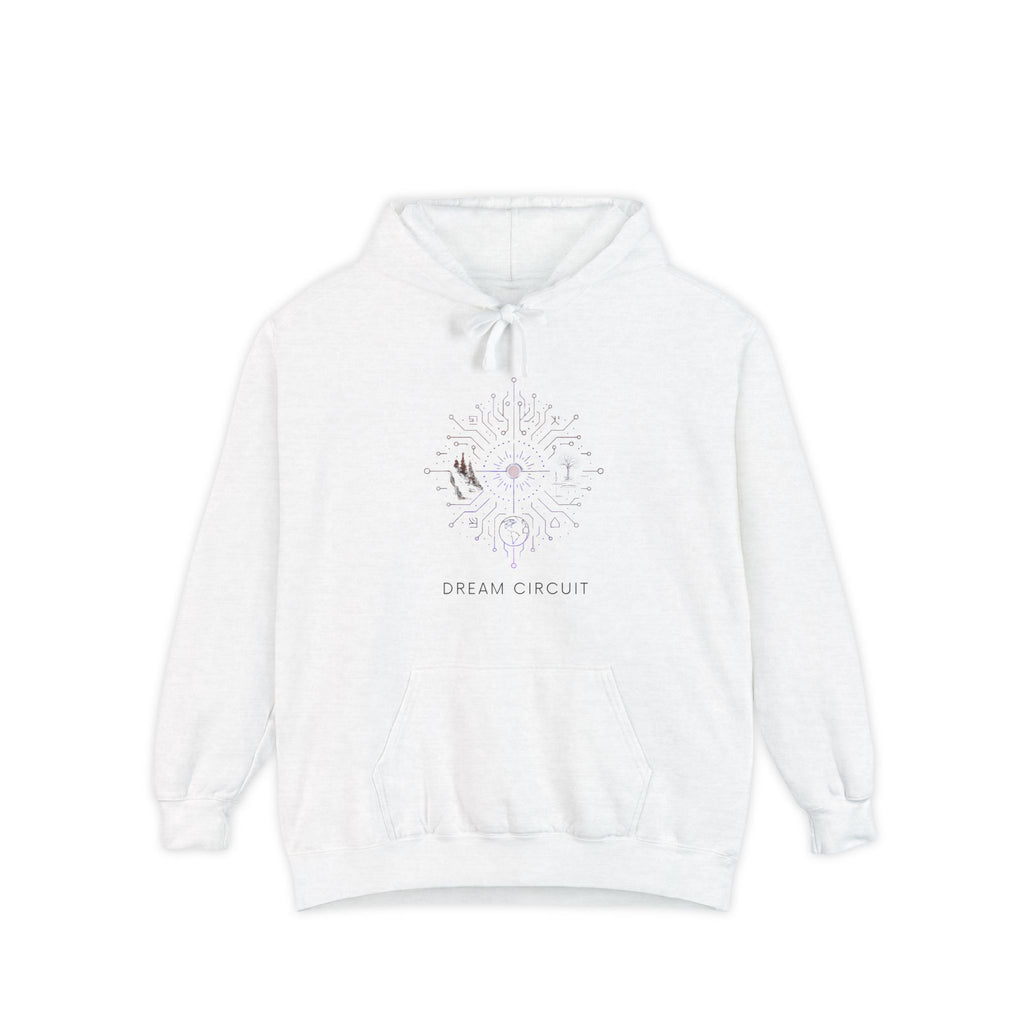 Dream Circuit Unisex Garment-Dyed Hoodie - Cozy Casual Wear, Perfect Gift, Dreamy Design, Comfortable Oversized Hoodie, Ideal for Relaxation