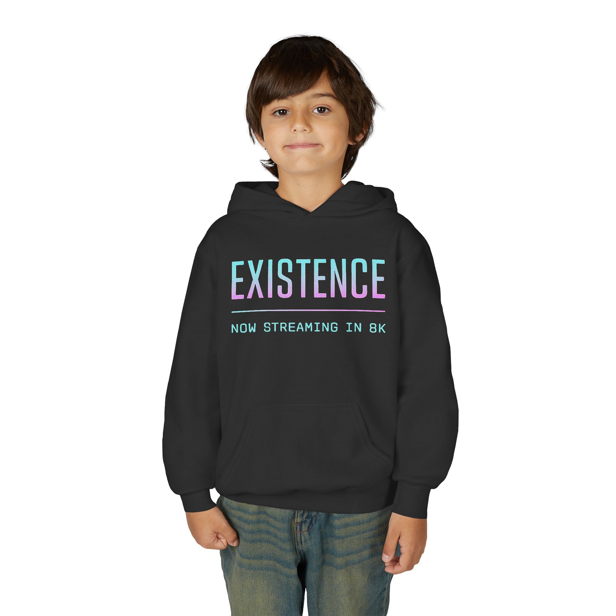 Existence Youth Hoodie - Cool Casual Wear, Streaming Theme, Gift for Gamers, Trendy Fashion, Comfortable Everyday Style
