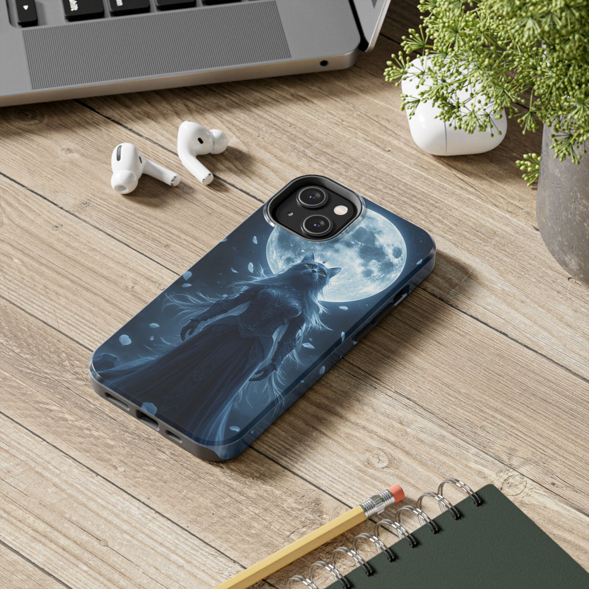 Moonlit Cat Goddess Phone Case