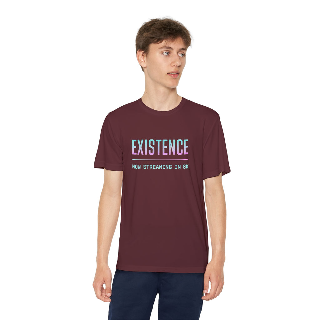 Youth Competitor Tee - Existence Motivational Shirt, Activewear for Teens, Sports Tee, Gift for Young Athletes, Fitness Apparel