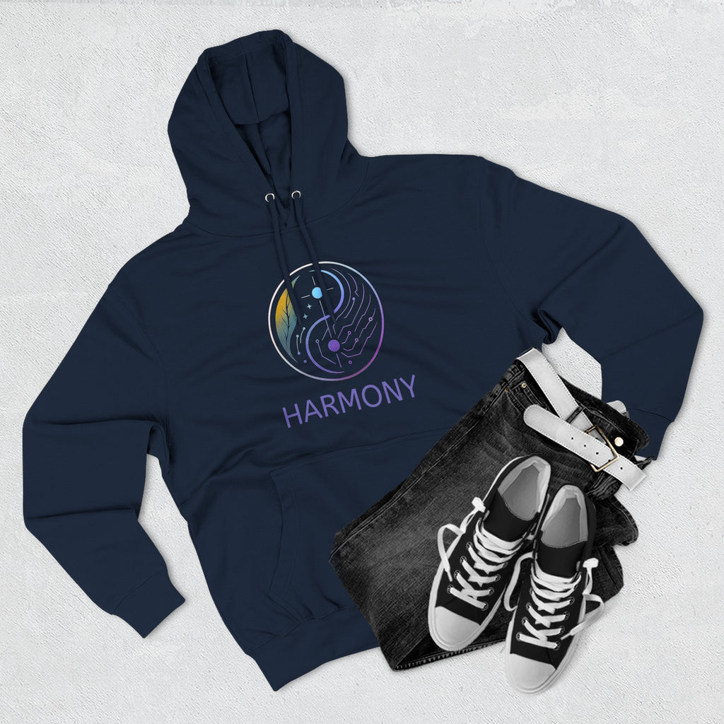Harmony Three-Panel Fleece Hoodie, Comfortable Hoodie, Cozy Sweatshirt, Casual Wear, Gift for Friends, Energetic Design
