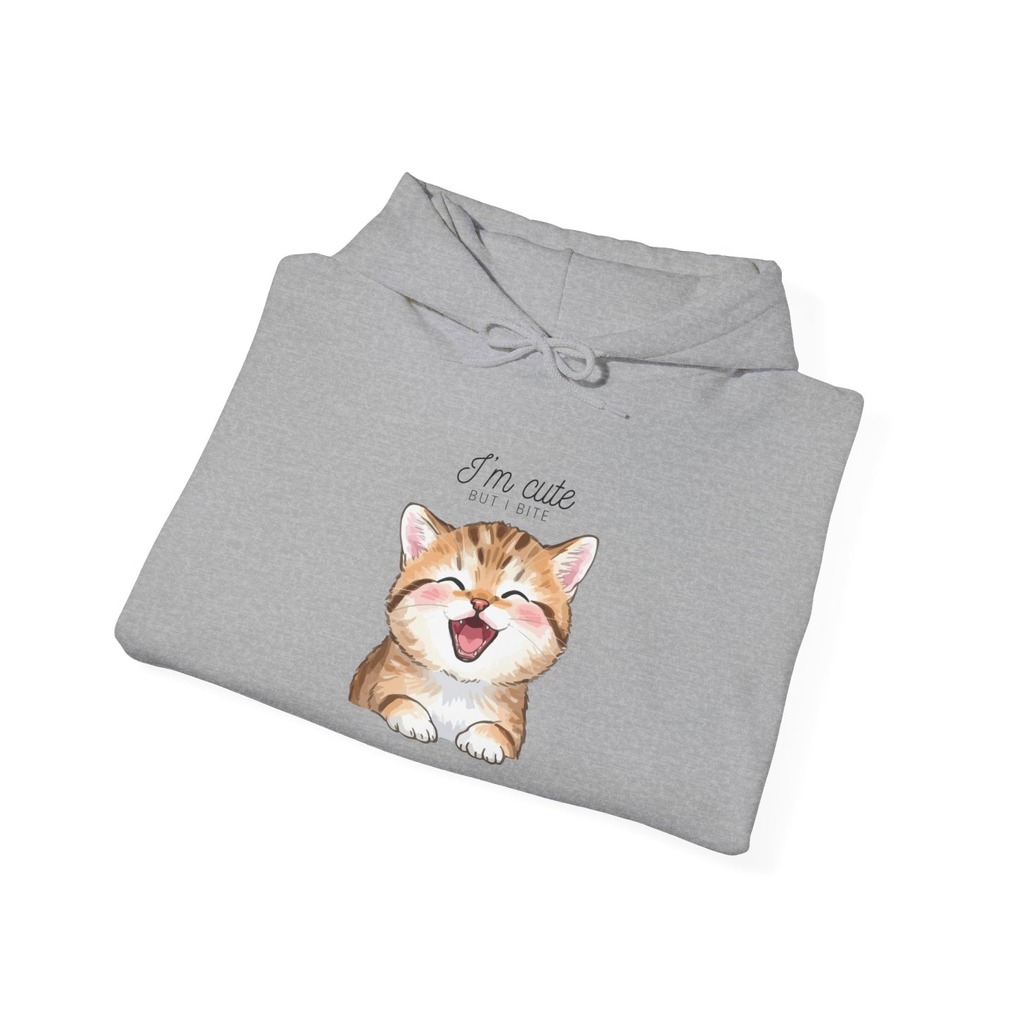 Cute Smiling Kitten Hoodie – “I’m Cute” Cat Graphic Sweatshirt