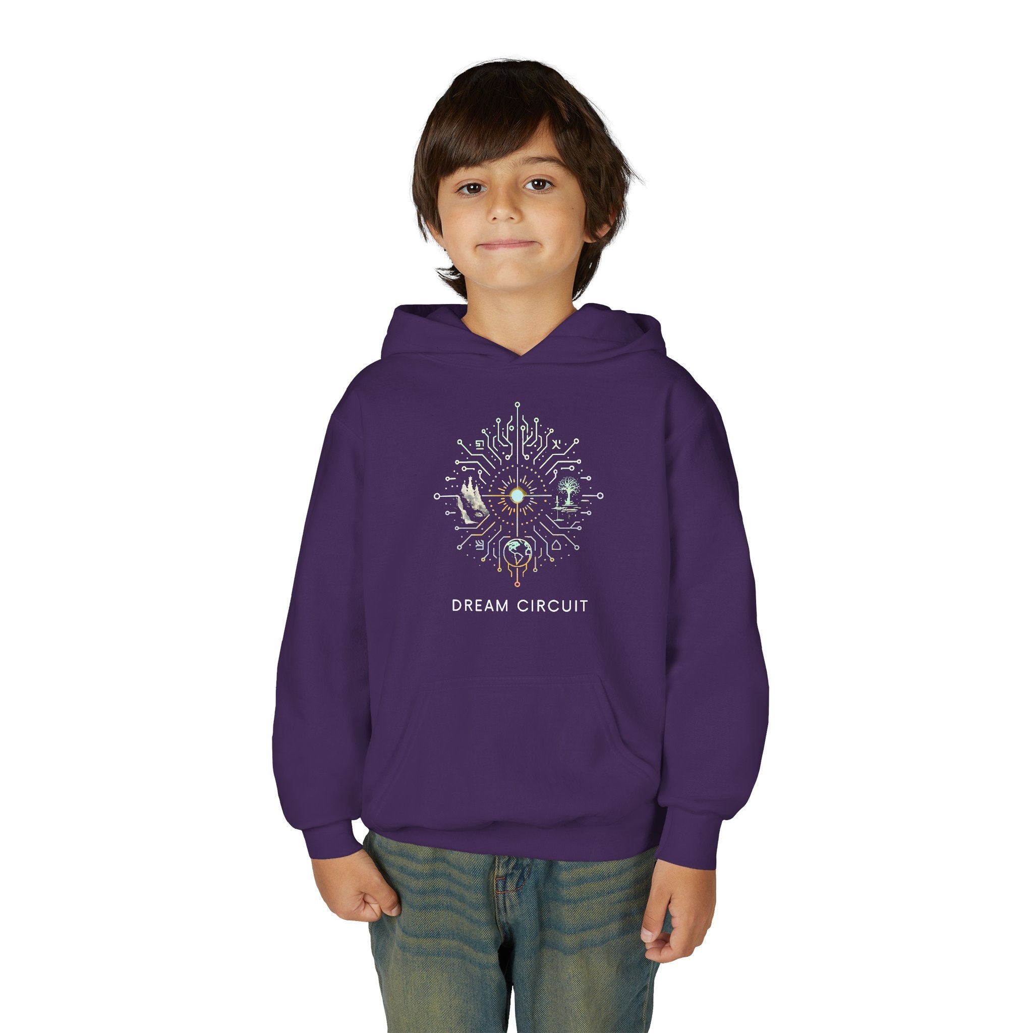 Dream Circuit Youth Hooded Sweatshirt - Tech Vibe Apparel, Perfect for Teens, Gift for Gamers, Unisex, Comfortable & Stylish