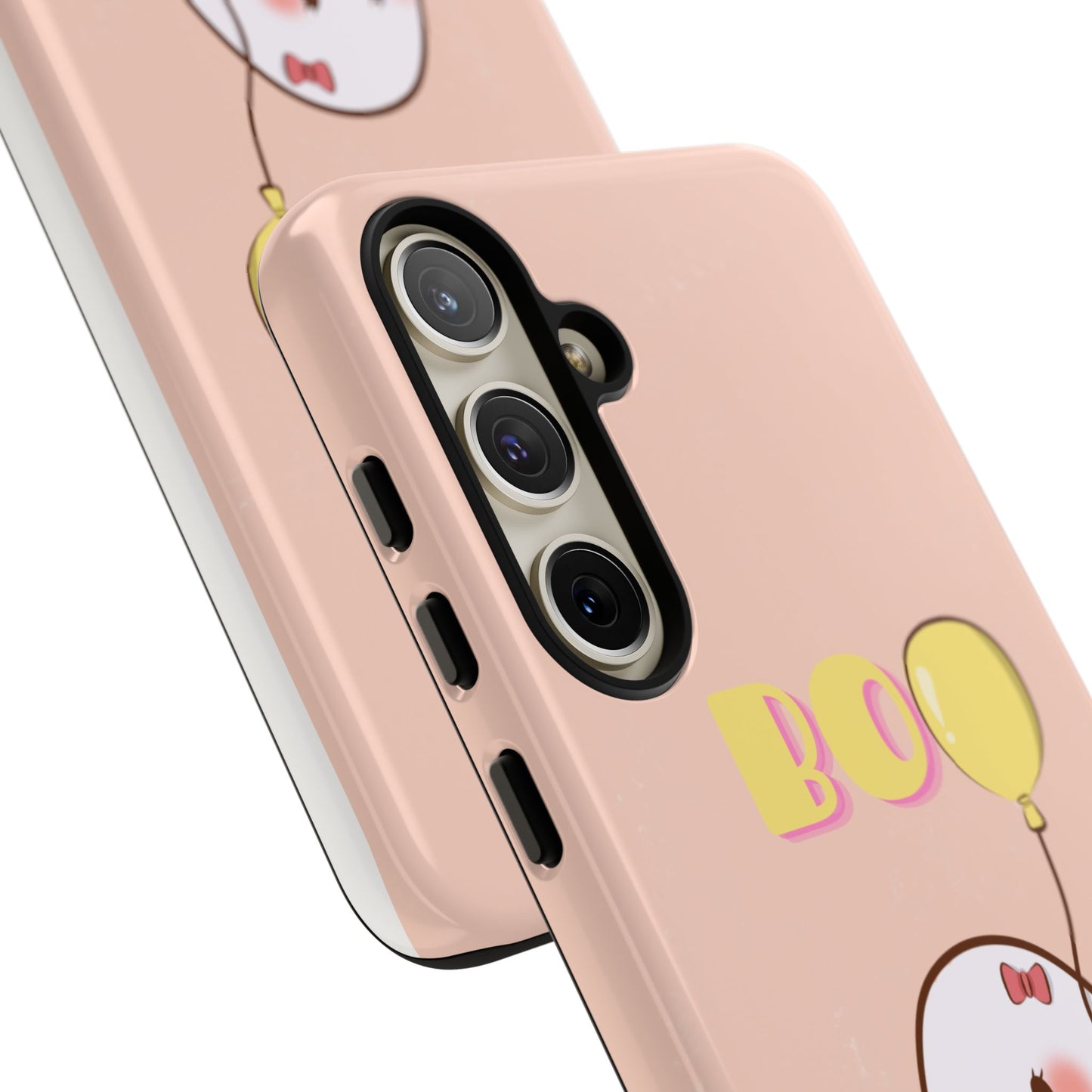 Cute Ghost 'Boo' Phone Case – Pink Balloon Protective Case