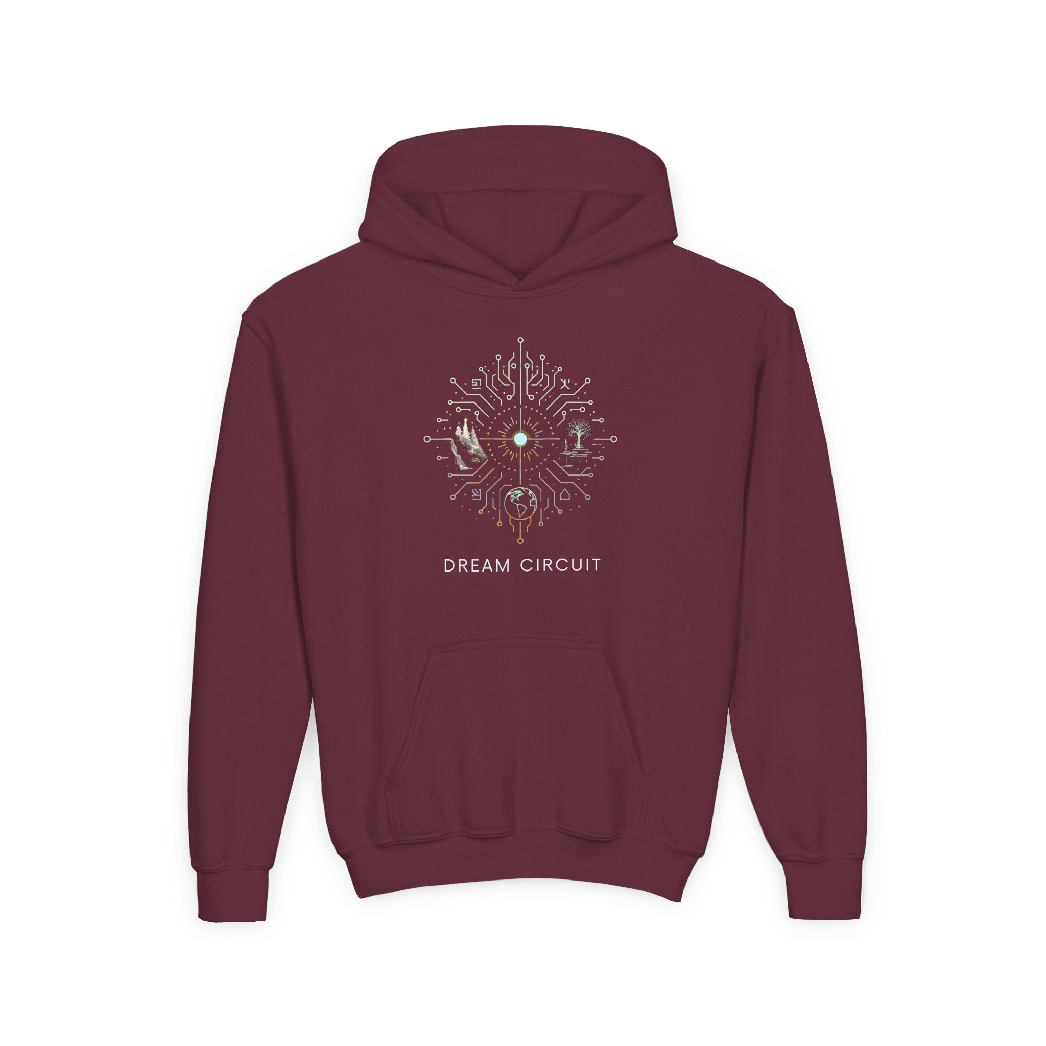 Dream Circuit Youth Hooded Sweatshirt - Tech Vibe Apparel, Perfect for Teens, Gift for Gamers, Unisex, Comfortable & Stylish