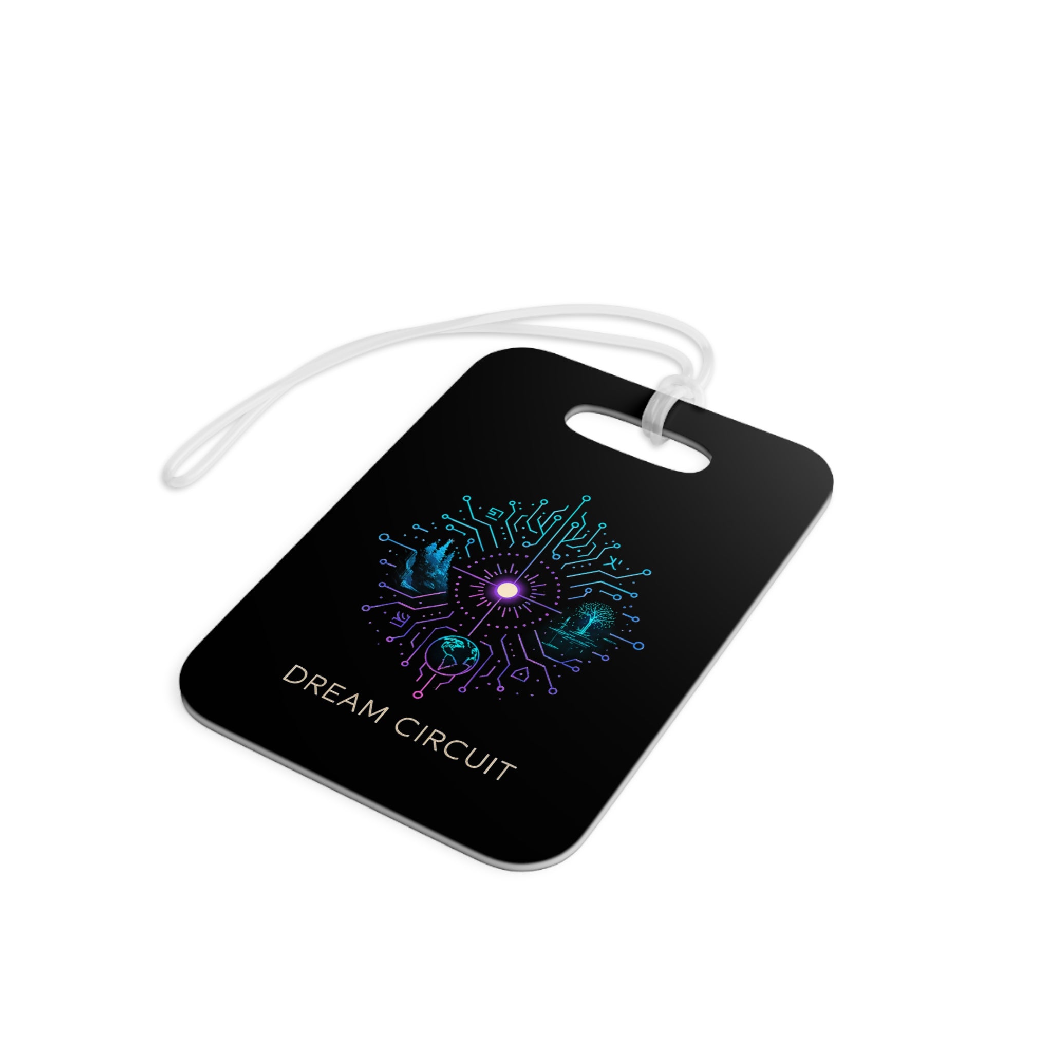 Tech-Inspired Luggage Tags, Dream Circuit Travel Accessory, Personalized Suitcase Identifier, Geeky Gift for Travelers, Adventure Ready