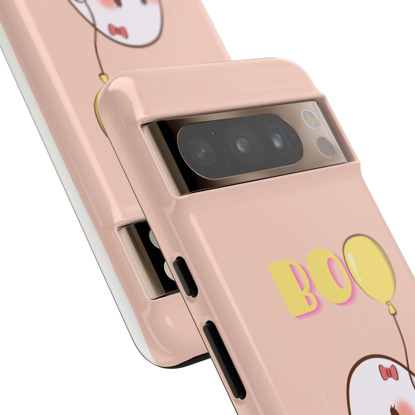 Cute Ghost 'Boo' Phone Case – Pink Balloon Protective Case