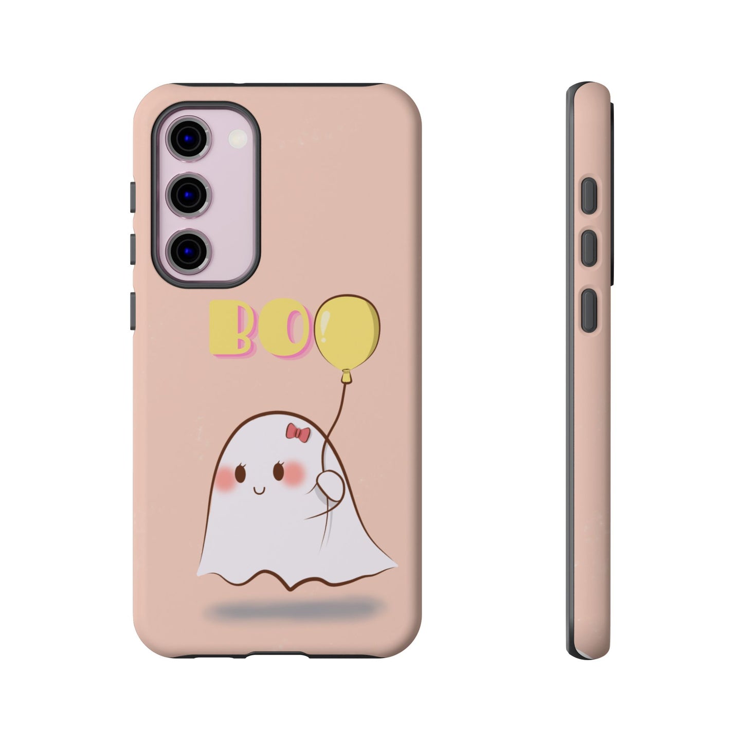 Cute Ghost 'Boo' Phone Case – Pink Balloon Protective Case