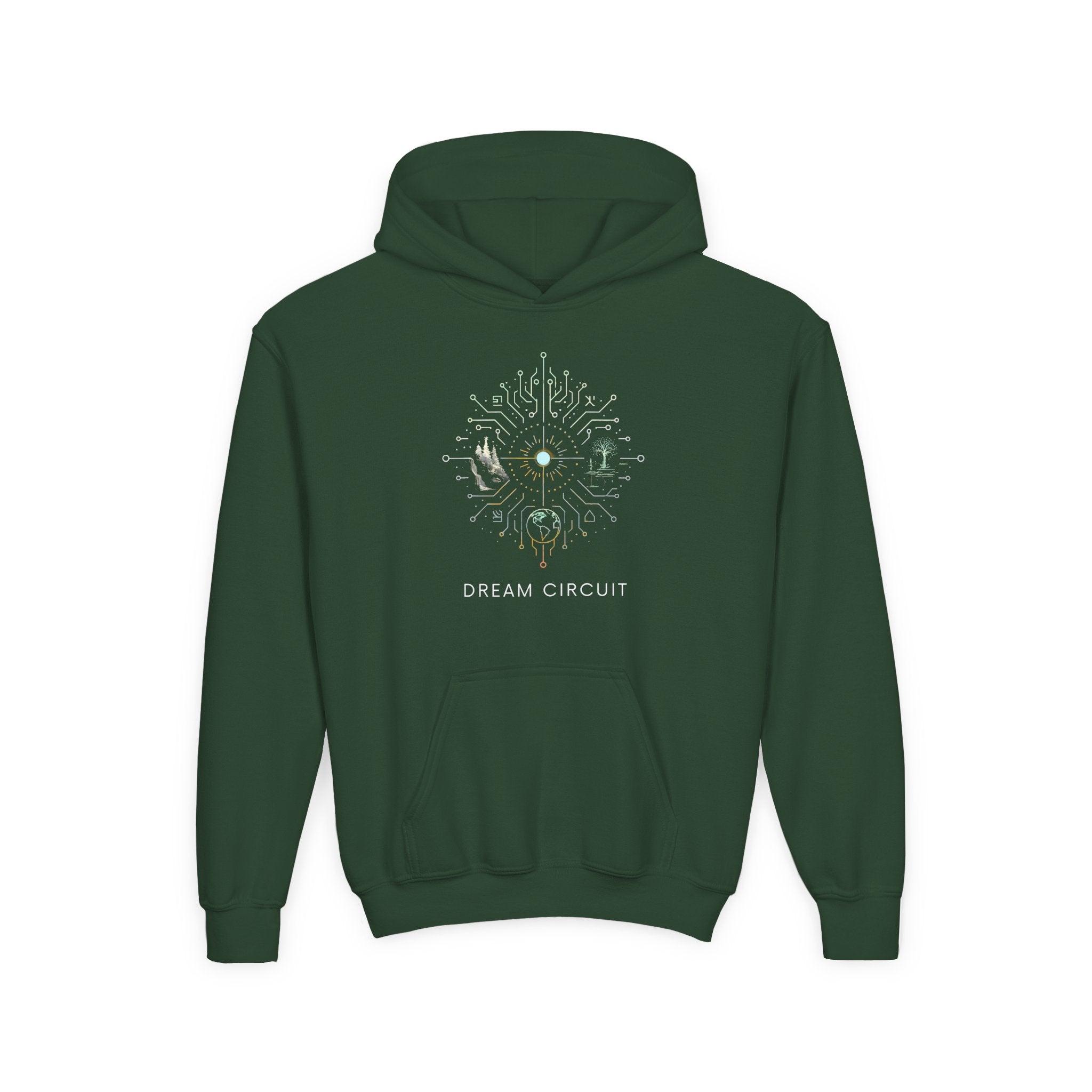 Dream Circuit Youth Hooded Sweatshirt - Tech Vibe Apparel, Perfect for Teens, Gift for Gamers, Unisex, Comfortable & Stylish