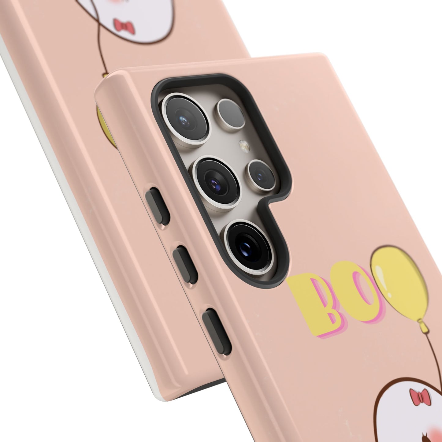 Cute Ghost 'Boo' Phone Case – Pink Balloon Protective Case