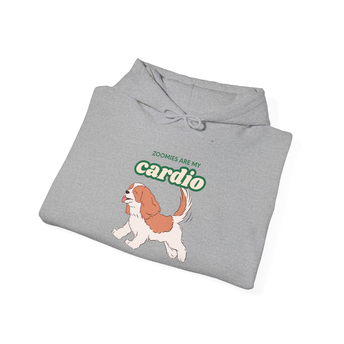 Cardio Cavalier Hoodie — Cute Dog Graphic Pullover ('Today is my cardio')