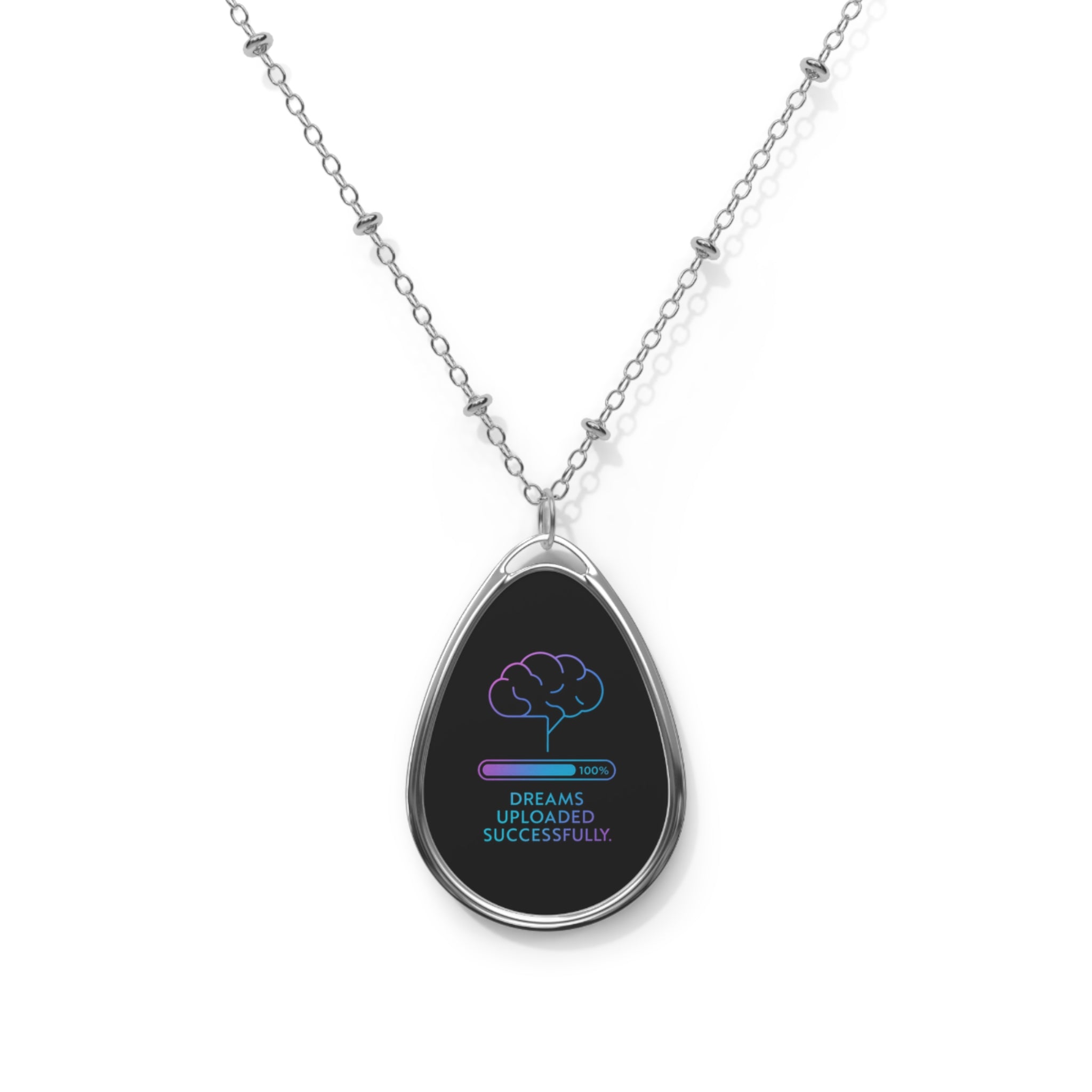 Dreams Uploaded Necklace, Inspirational Jewelry, Modern Pendant, Gift for Her, Motivational Accessory