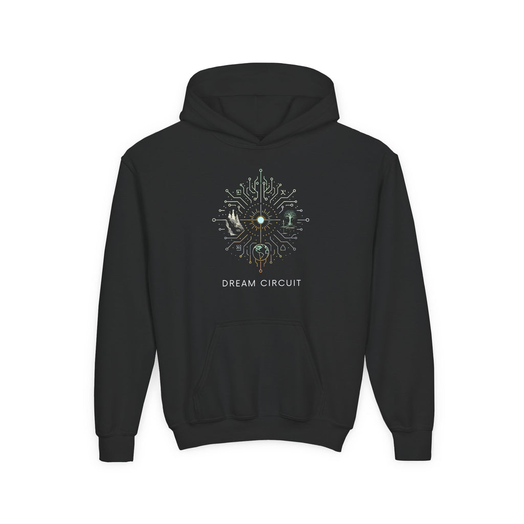Dream Circuit Youth Hooded Sweatshirt - Tech Vibe Apparel, Perfect for Teens, Gift for Gamers, Unisex, Comfortable & Stylish