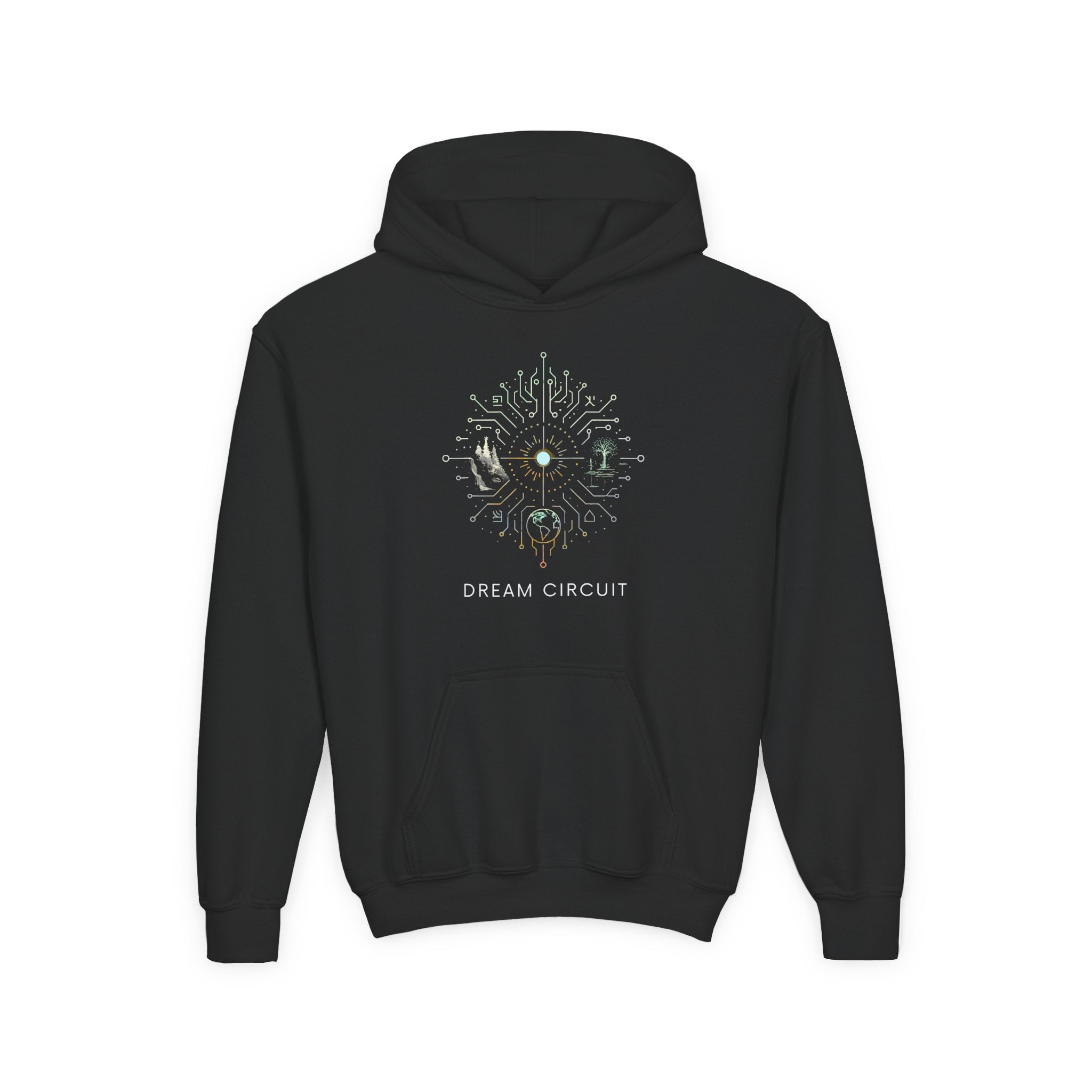 Dream Circuit Youth Hooded Sweatshirt - Tech Vibe Apparel, Perfect for Teens, Gift for Gamers, Unisex, Comfortable & Stylish