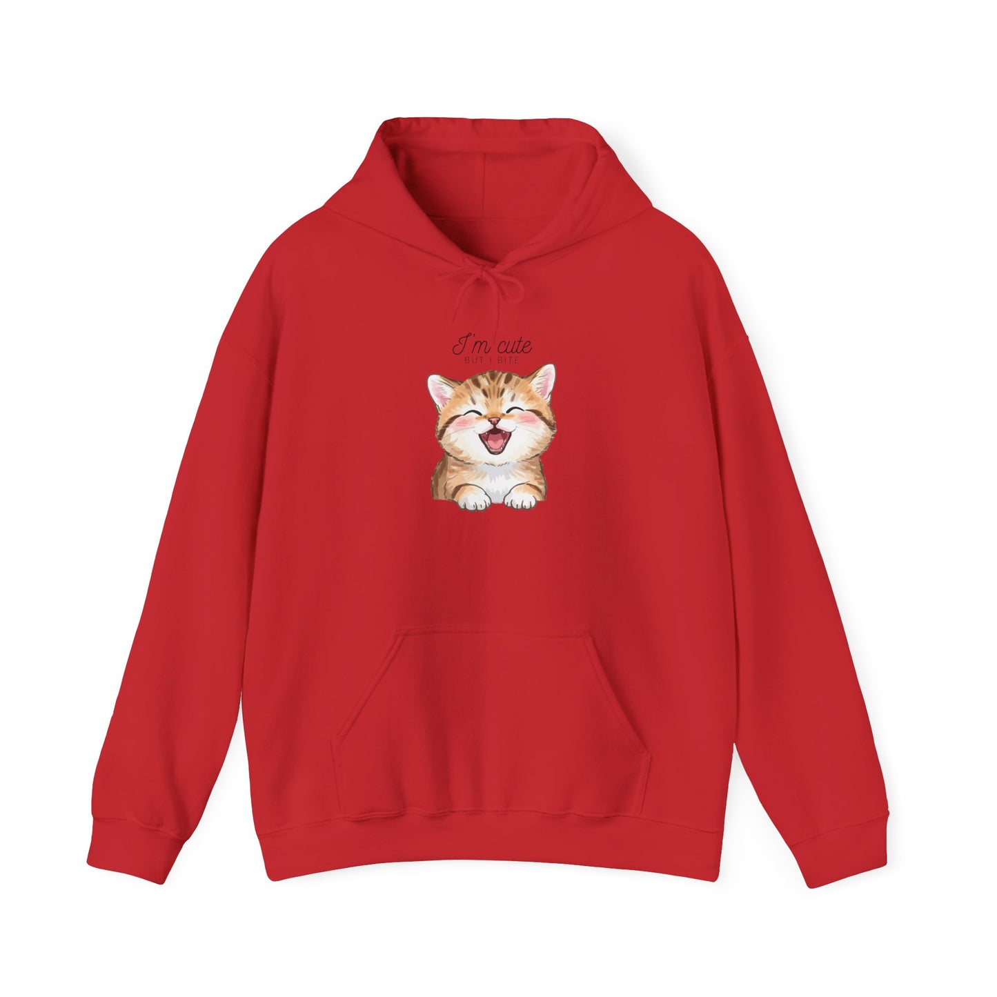 Cute Smiling Kitten Hoodie – “I’m Cute” Cat Graphic Sweatshirt